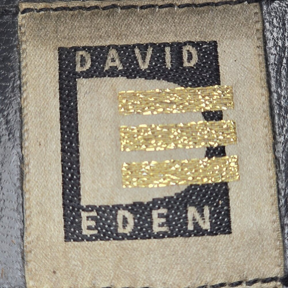Vintage David Eden Exotic Teju Lizard Navy Blue Dress Shoes Men Size 8.5 Oxfords - Picture 12 of 13